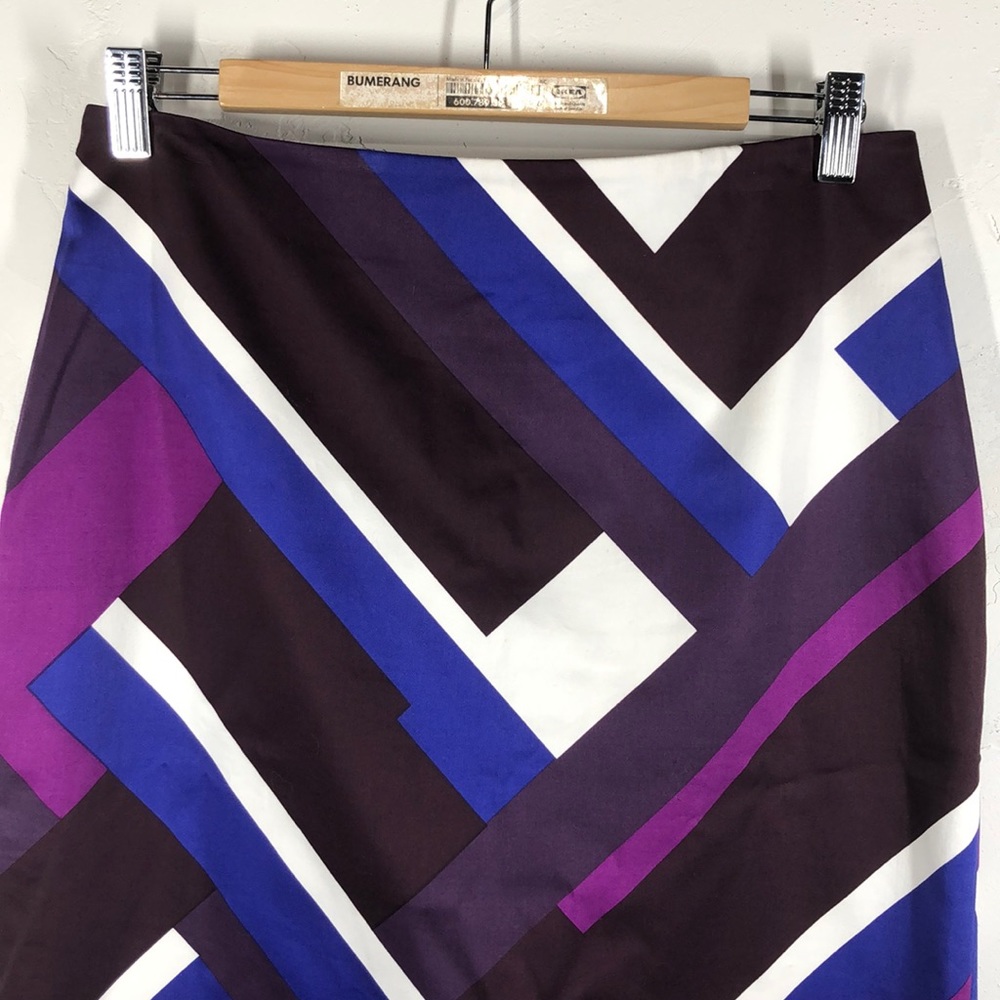 Ann Taylor purple and blue print skirt size 8 - Picture 2 of 8